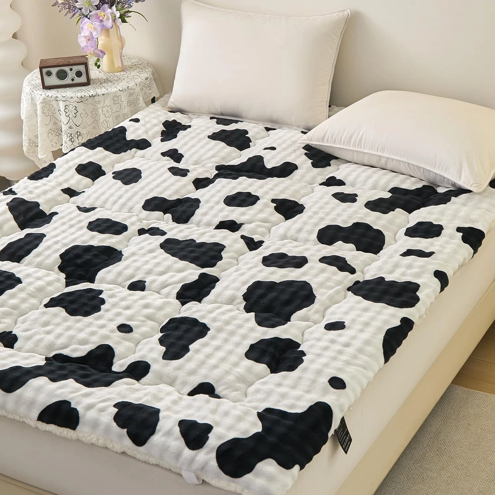 King Mattress Pad 78 x 80 inches, King Size Mattress Cover Warm Thicken Velve...