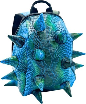 Madpax Blue Mamba Spike Mini Travel Backpack | Edgy Faux Leather Bag with Spikes