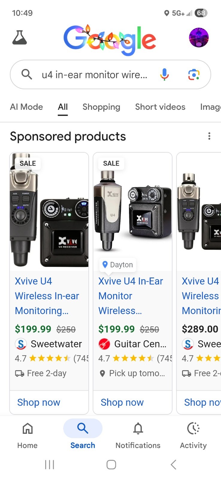 NEW Xvive Audio U4 In-Ear Monitor 2.4 GHz Wireless System Receiver, Transmitter