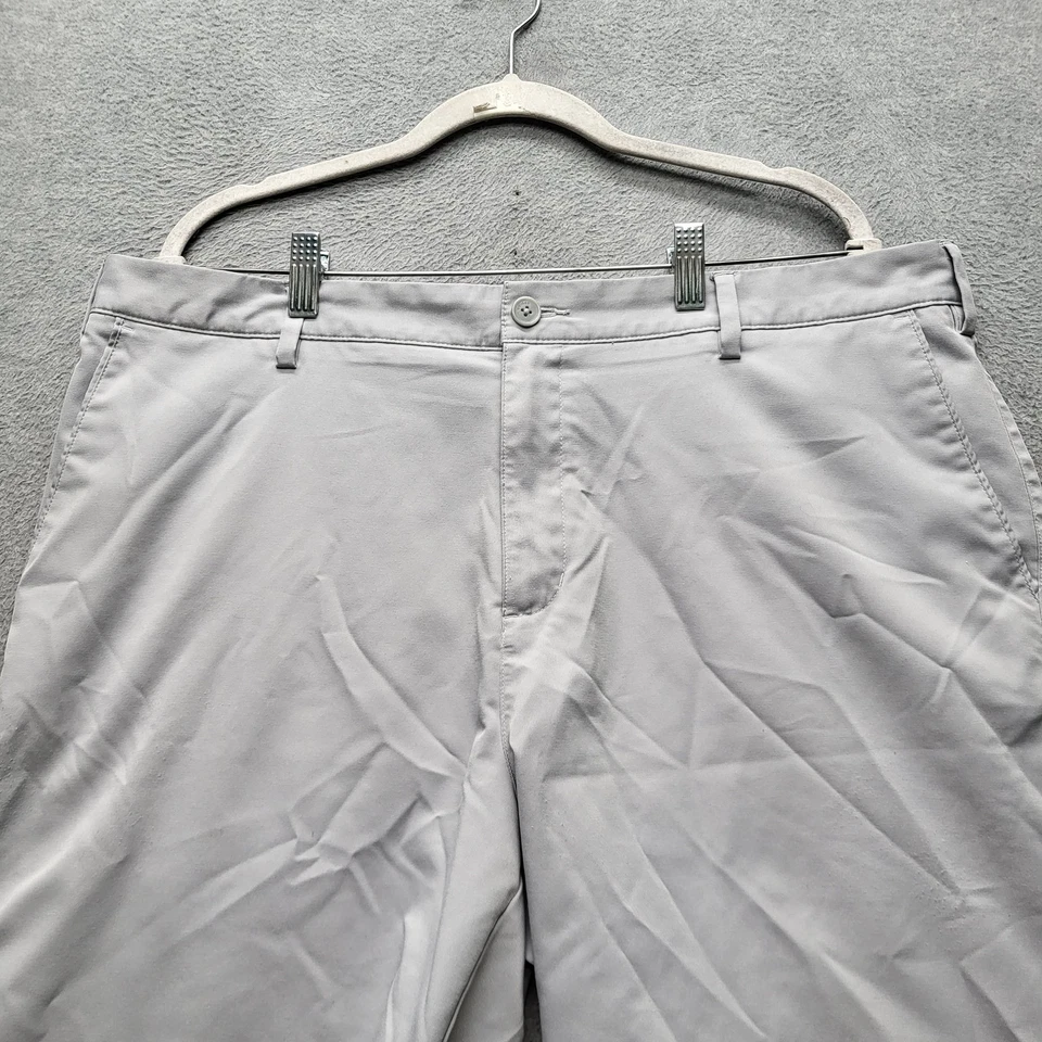 阿迪达斯男式短裤 38 灰色标志刺绣斜纹布高尔夫经典 10 英寸内缝 — 第 4/4 张图片