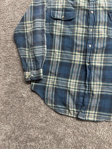 Vintage 90s Merona Thick Cotton Button Up Flannel Shirt Teal Grunge Large L VTG, Size L, $17.99 - Photo 2
