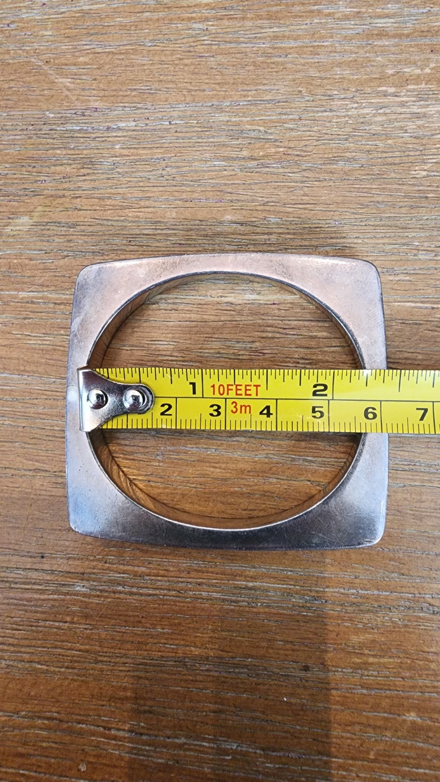 Sterling Silver Square Hinged Bangle Bracelet - image 10