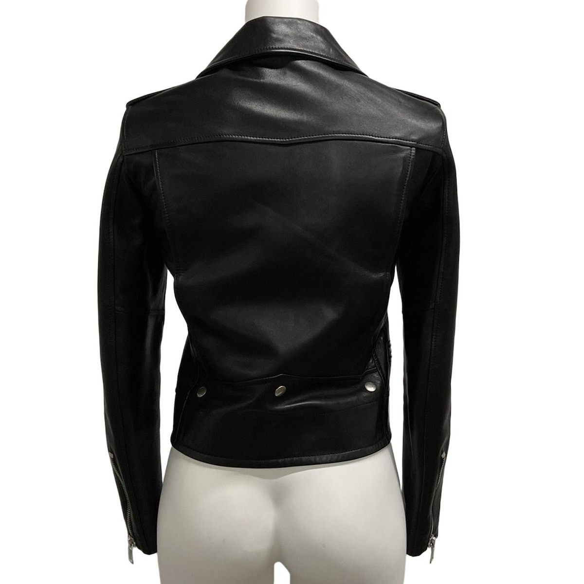 Saint Laurent Paris Giacca Rider Pelle Primavera Autunno Nero