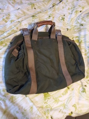 Vintage DAKOTA by TUMI Duffel Bag Weekender Green Canvas  Leather 21''x 12''    g7