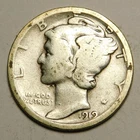 1919 D Mercury Dime 90% Silver G-VG  "Actual Coin Pictured - Appears Cleaned"