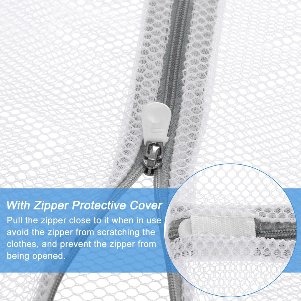 Bolsas de lavandería de malla de 11,8 x 15,7" con cremallera bolsas de lavado de malla para lavandería gris Foto 4 de 4