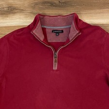 Banana Republic Sweater Mens XL Pullover 1/4 Zip Mock Neck Red Cotton Casual