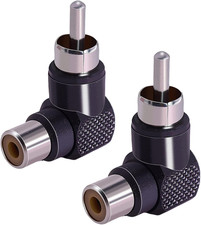 2pcs RCA Male to Female Right Angle Coupler RCA 90degree Elbow Adapter for Exten