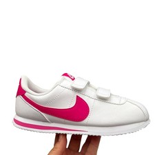Nike Cortez Basic SL (PS) Youth Big Girls Slip-on Sneaker Size 2.5Y White Pink