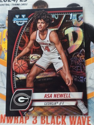 2024 Bowman Chrome University 1st Asa Newell #8 Black Wave Refractor