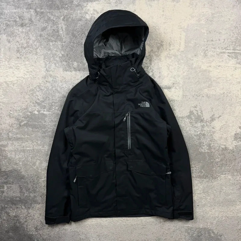 The North Face Ski Jacket Men’s Small Black Logo Snow Skirt Ski Pass Pocket