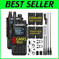 Water-Resistant Dual Band GMRS Radio with 199 Channels & Bluetooth Programming