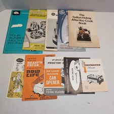 Lot of 10 Vintage Appliance Booklets Ephemera Sunbeam, GE, Salton, Proctor Silex