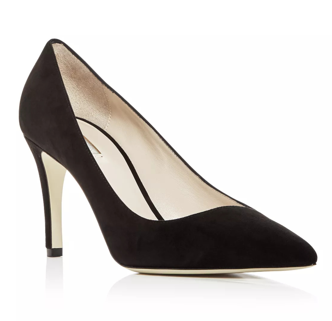 GIORGIO ARMANI Women's Suede Pointed Toe Stiletto Pumps US 8 Nero Black
