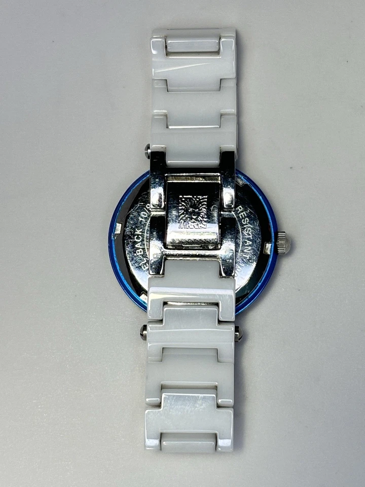 Anne Klein Ceramic Crystal Accent Ladies Watch, Rare Blue Case, Gifts For Her - image 3 of 4