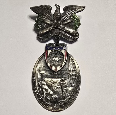 Antique GAR Rochester NY Encampment Souvenir Medal Genesee Falls Whitehead Hoag