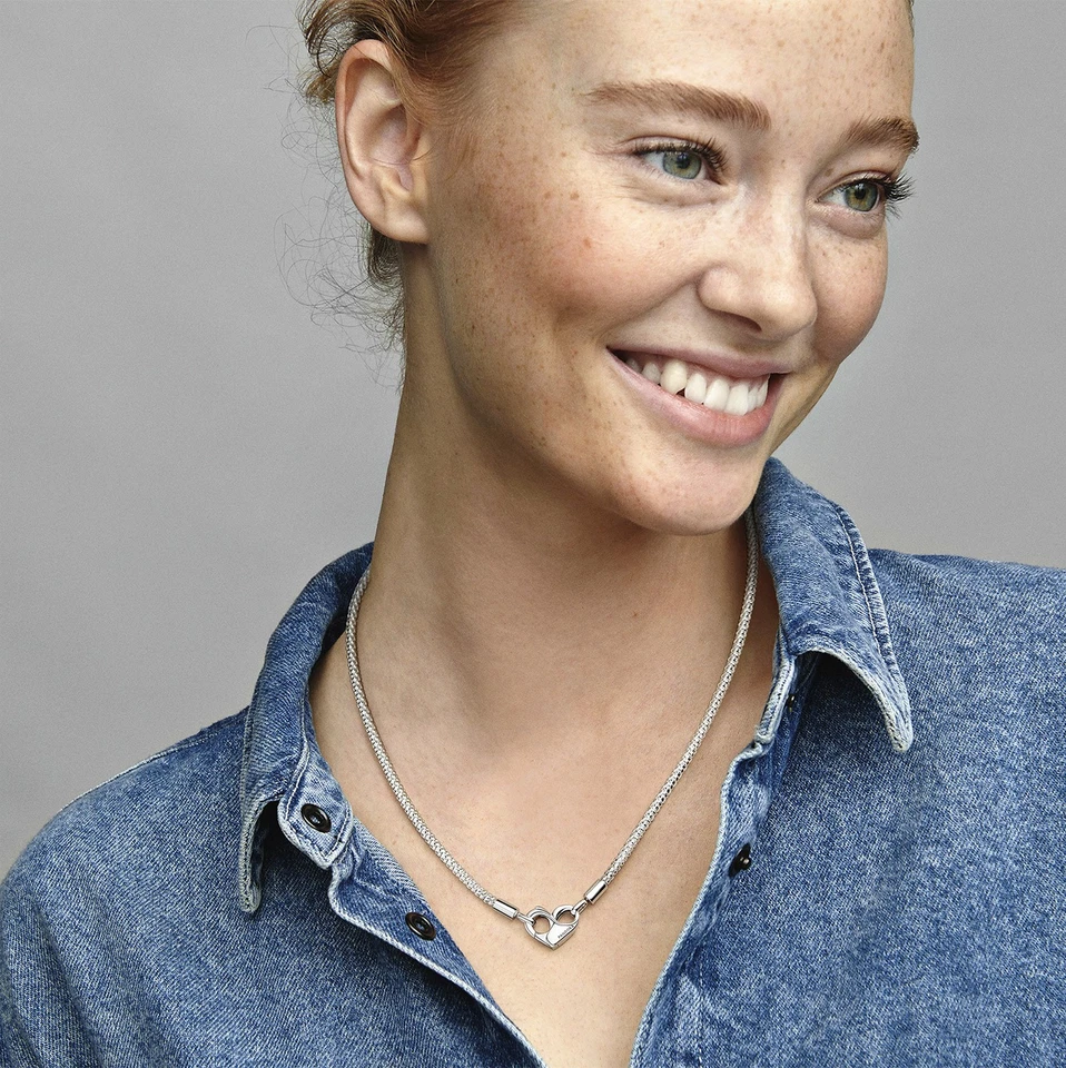 PANDORA Gioielli Collana Da Donna Argento 925 Con Cuore E Ganci 392451C00 - Immagine 3 di 4