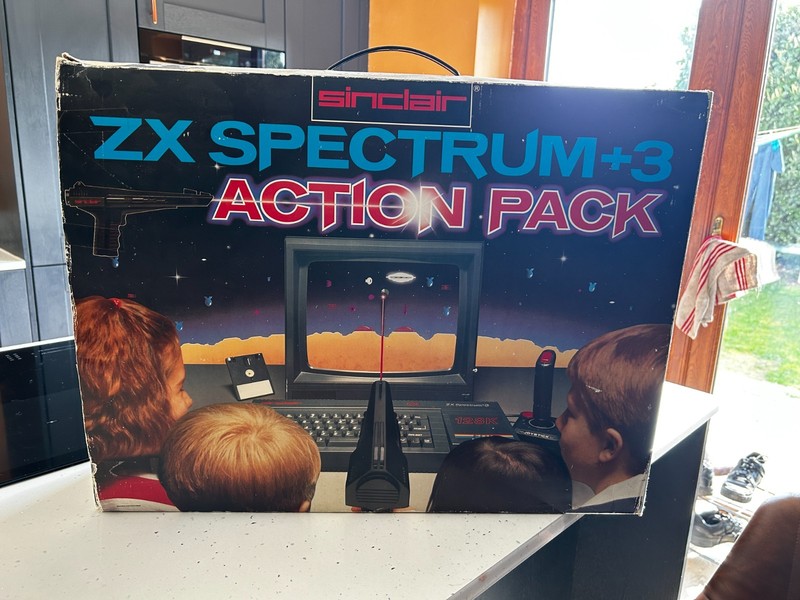 Sinclair ZX Spectrum +3 - Plus 3 - 128K Action Pack  Boxed, Tested,  Gun + Games