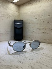 Chrome Hearts Sunglasses  Leather Case   Silver Metal Frame, Oval Lenses