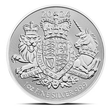 2024 1 oz British Royal Arms Silver Coin (BU) 108.64 per troy oz