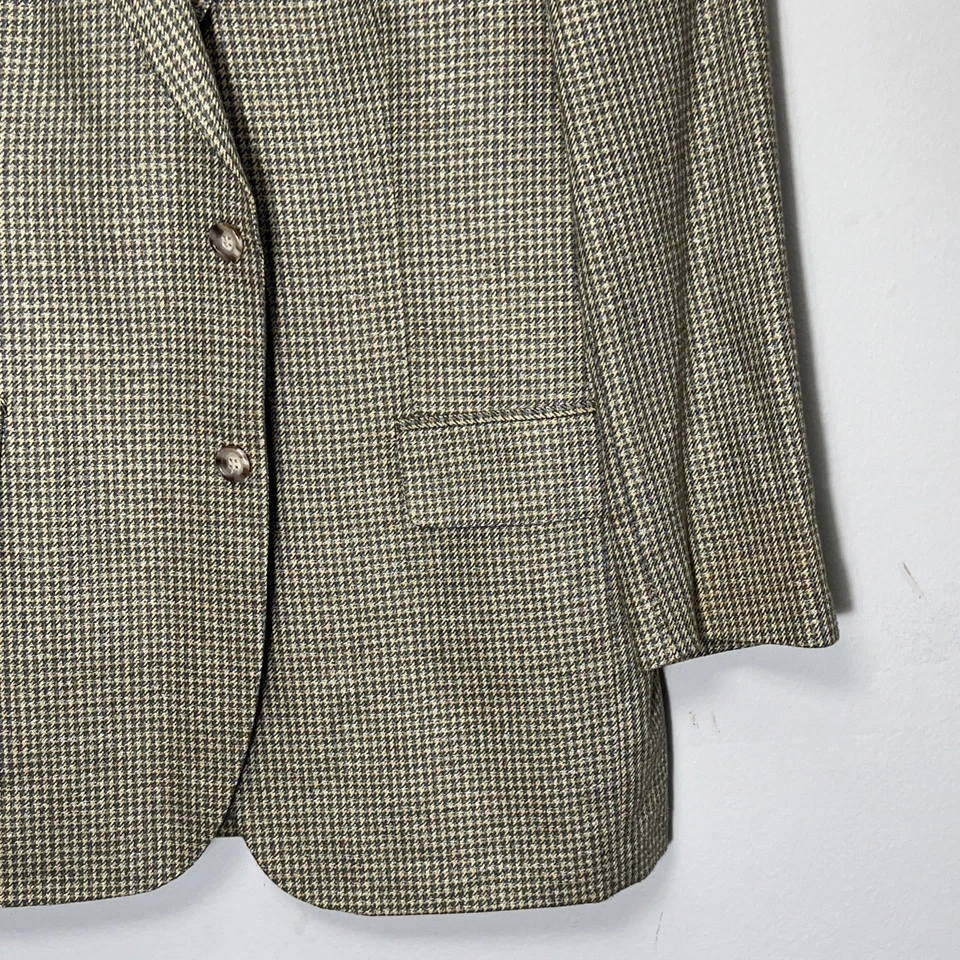 Casaco esportivo masculino 100% seda tamanho 41R Jos A. Blazer Bank padrão marrom e dourado - Imagem 4 de 4