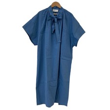 Christian Wijnants Ribbon Shirt Gathered Dress, Blue, Size 36 Women USED