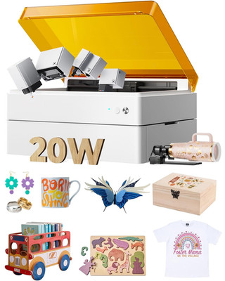 M1 Ultra 4-in-1 Laser Engraving Machine - 20W Engraver & Craft Bundle