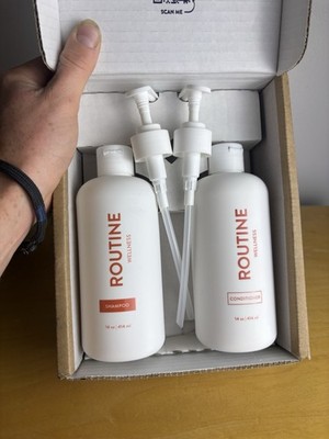 Routine Wellness Shampoo & Conditioner Set Pump Bottles 14 oz / 414 ml