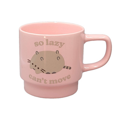 Pusheen The Cat Coffee Mug So Lazy Can't Move Pink 2023 Culture Fly 3 1/2'' Pink