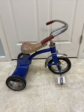 Rare Vintage Western Flyer 9  Front Wheel Tricycle Metal Toy Trike Hard To Find