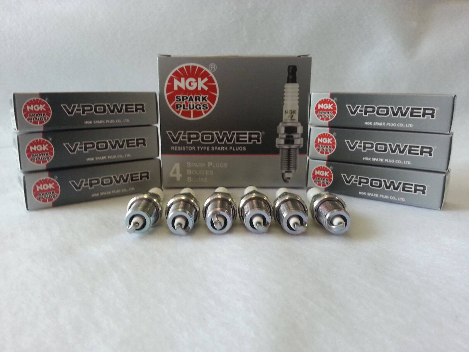 6-New NGK V-Power Copper Spark Plugs BKR5EY #7390 Made in Japan 
