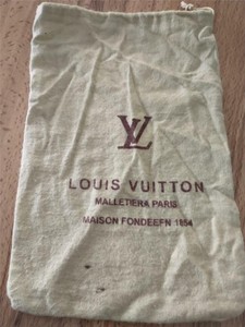 Vint Louis Vuitton Malletiera Paris Maison Fondee Fn 1854 Dust Bag 10 1/2 x 7"