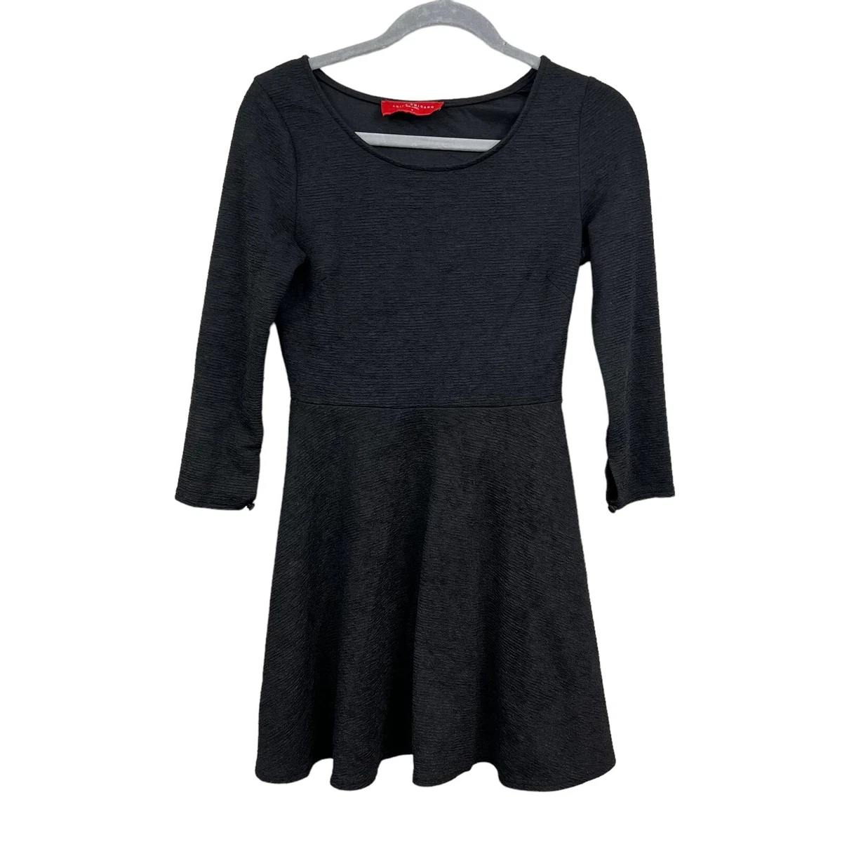 Akira Chicago Red Label Dress A Line Flare Long Sleeves Side Zip Black Women M