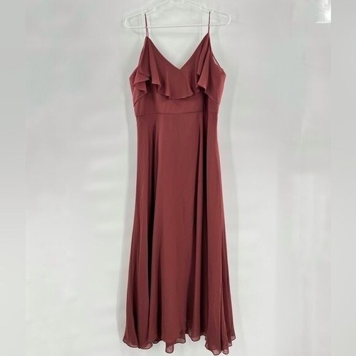 Jenny Yoo Mila Cinnamon Rose maxi dress size 14 spaghetti straps - 第 1/6 張圖片