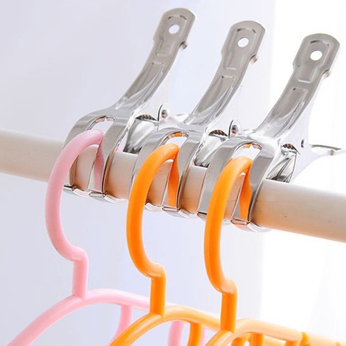 Clamps Pegs Beach Clothes Stainless Pins Large Set Steel Towel Clips 6/12PCS - Picture 5 of 13