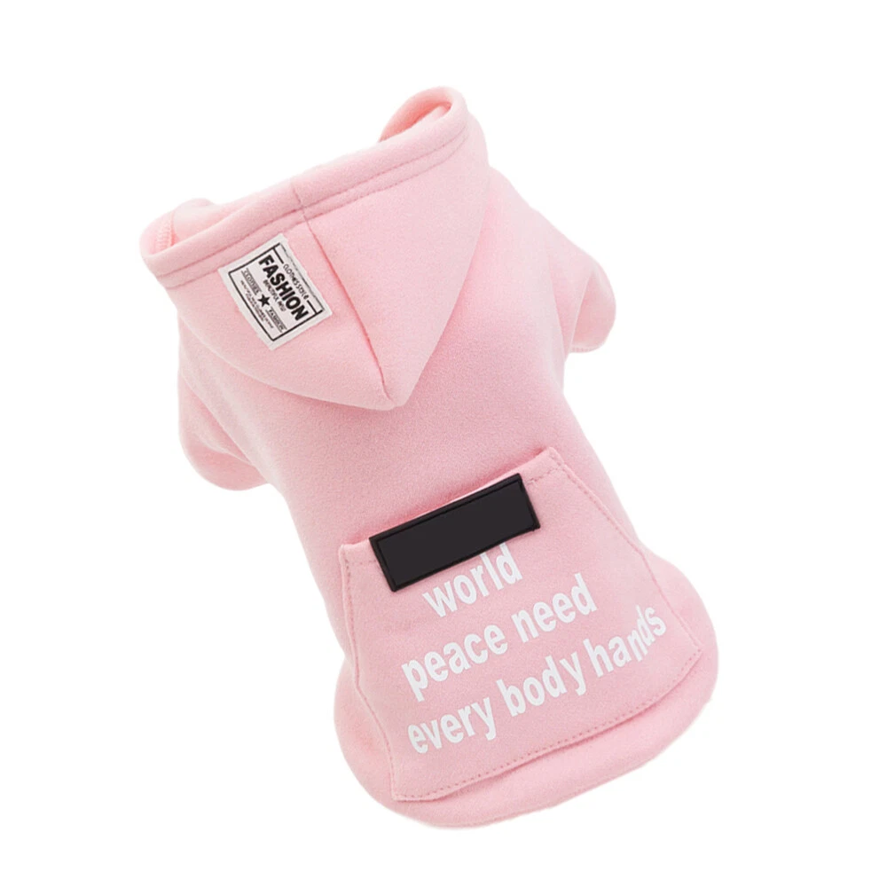 VETEMENTS Vestiti per cani animali domestici felpe con cappuccio calde due piedi maglione costume per animali domestici taglia S rosa