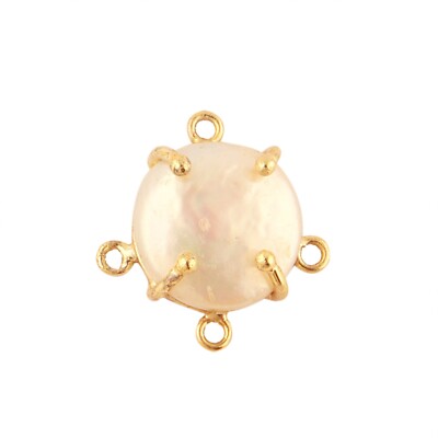 Minimalist Fresh Water Pearl Gold Plated Prong Set DIY Connector