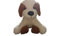 Brown and White Sitting St. Bernard Dog Plush 14"
