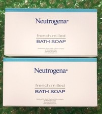 2-Pk Neutrogena French Milled Fine Moisturizing Clean Textured Bath Soap NEW