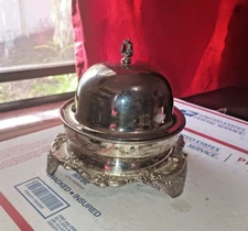 Vintage F. B. Rogers Silver Co. Silverplate 7155 Rotating Serving Tray W/ Lid