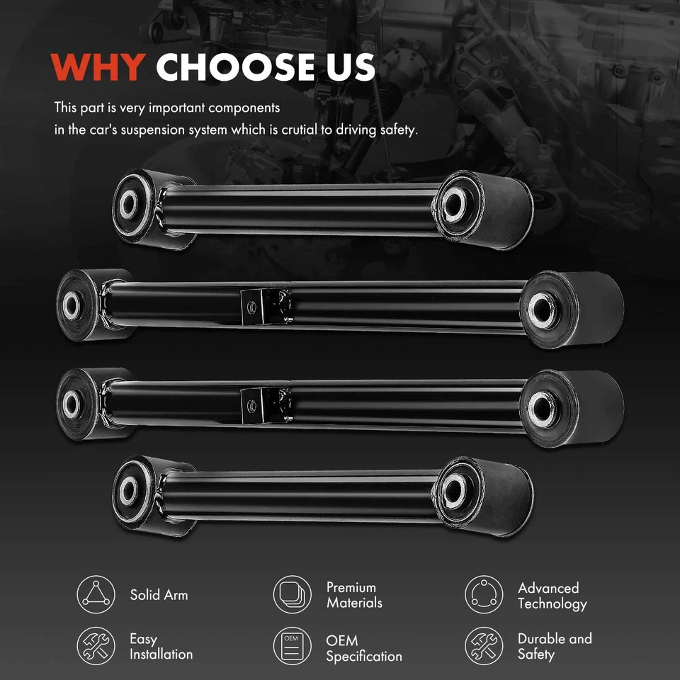 4Pcs Rear Lower & Upper Control Arm for Ram 1500 2011-2012 Dodge Ram 1500 09-10 - Image 4 of 4