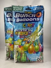 2 x Zuru Bunch O Balloons 100 Rapid Filling  Self-Sealing Tie Water Balloons