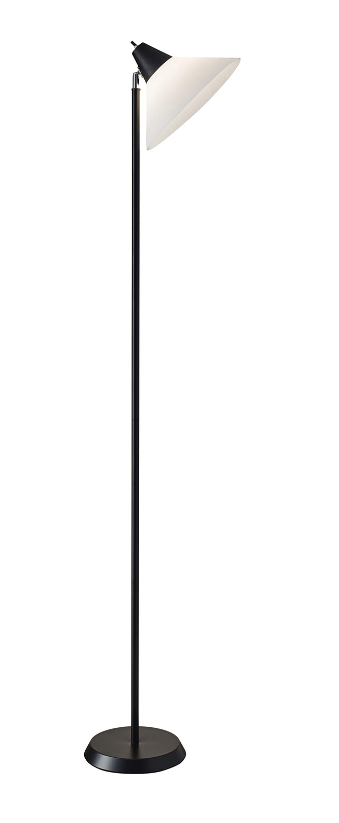 Элементарный Факел из черного металла с Белым конусообразным абажуром 14290₽