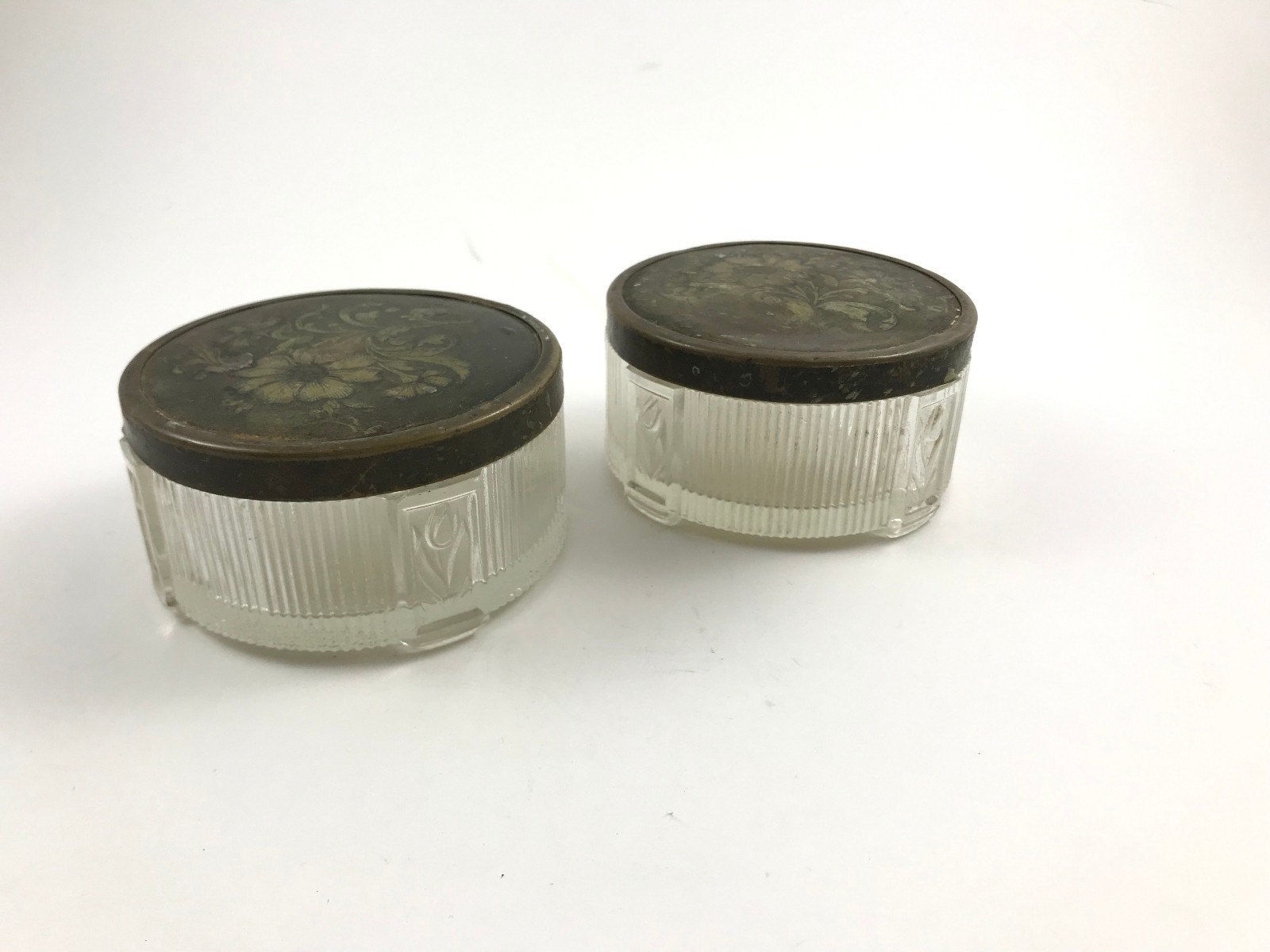 2 Vintage Powder Jars / Trinket Jars eBay