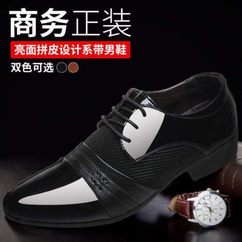 Men's Fashion Leather Shoes Business Casual Dress Shoes Formal Loafers with Rubb - Picture 3 of 29
