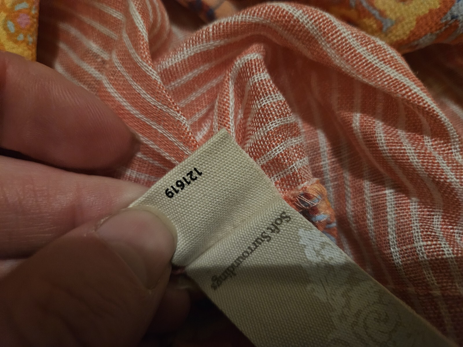 Soft Surroundings Linen Patchwork Back Orange but… - image 11