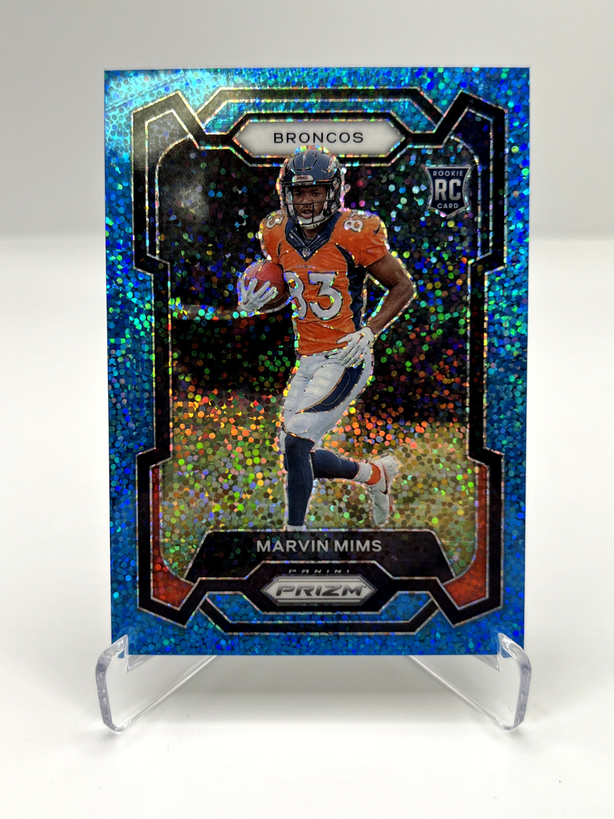 2023 PANINI PRIZM FOOTBALL MARVIN MIMS 72/96 BLUE SPARKLE NO. 327 DENVER BRONCOS