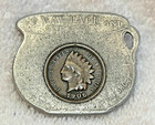 Encased Coin, Pitcher Shaped, 1906 Indian Head Cent, Niagara Falls Souvenir