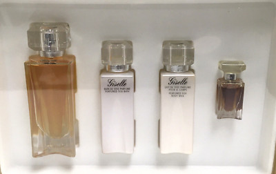 CARLA FRACCI- GISELLE- EDP SPRAY/SILK BATH/ BODY MILK 1.7 & MINI PARFUM- NIB