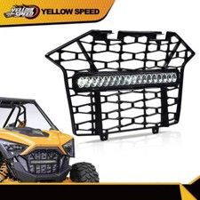 Front Bumper Mesh Grille Grill w/ LED Light Fit For 20-23 Polaris RZR PRO XP New
